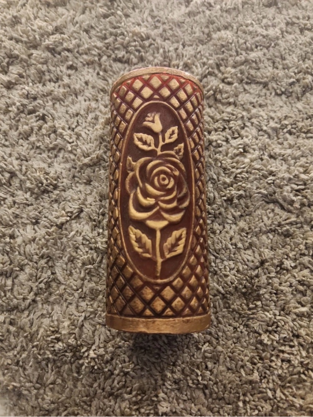 Decorative Rose-Embossed Home Accent - Brown